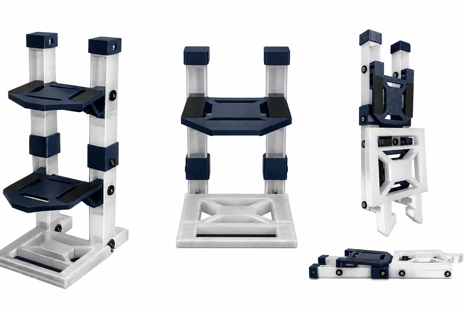 TE Racing stands shown folded flat, the state they ship in