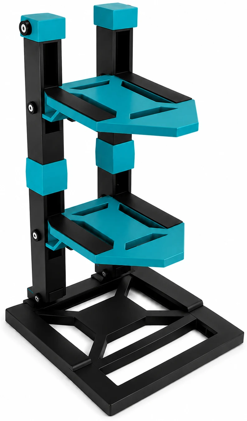 Double layer TE Racing stand in black and teal